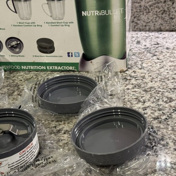 NutriBullet Magic Bullet NB-101B Replacement Parts- Blade Cups Lids Recipe Book - Picture 11 of 16